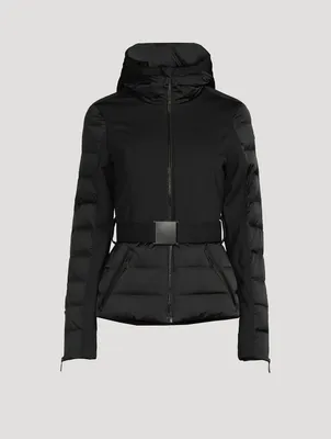 San Luis Belted Satin Down Jacket