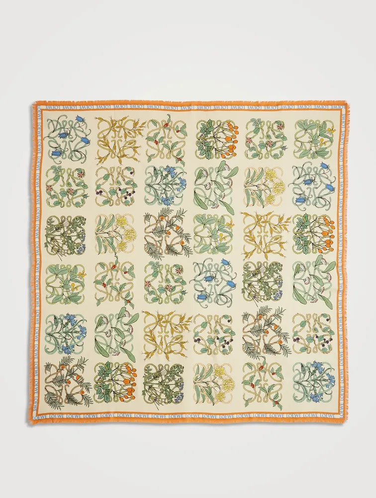 Herbarium Cotton Wool And Silk Scarf