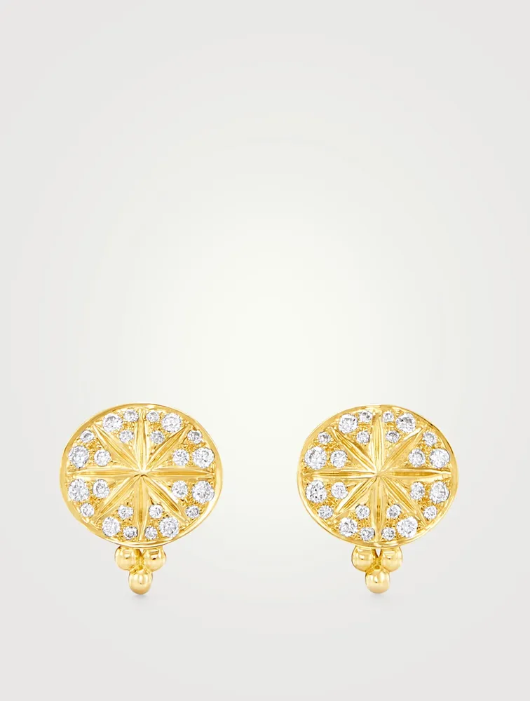 18K Gold Sorcerer Earrings With Diamonds