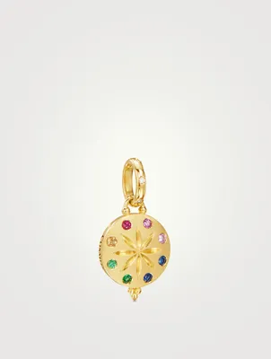 18K Gold Horizon Pendant With Multicolour Stones And Diamonds