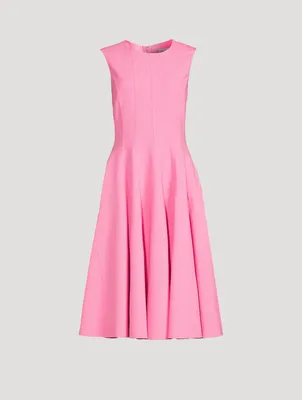 Pintuck Pleated Midi Dress
