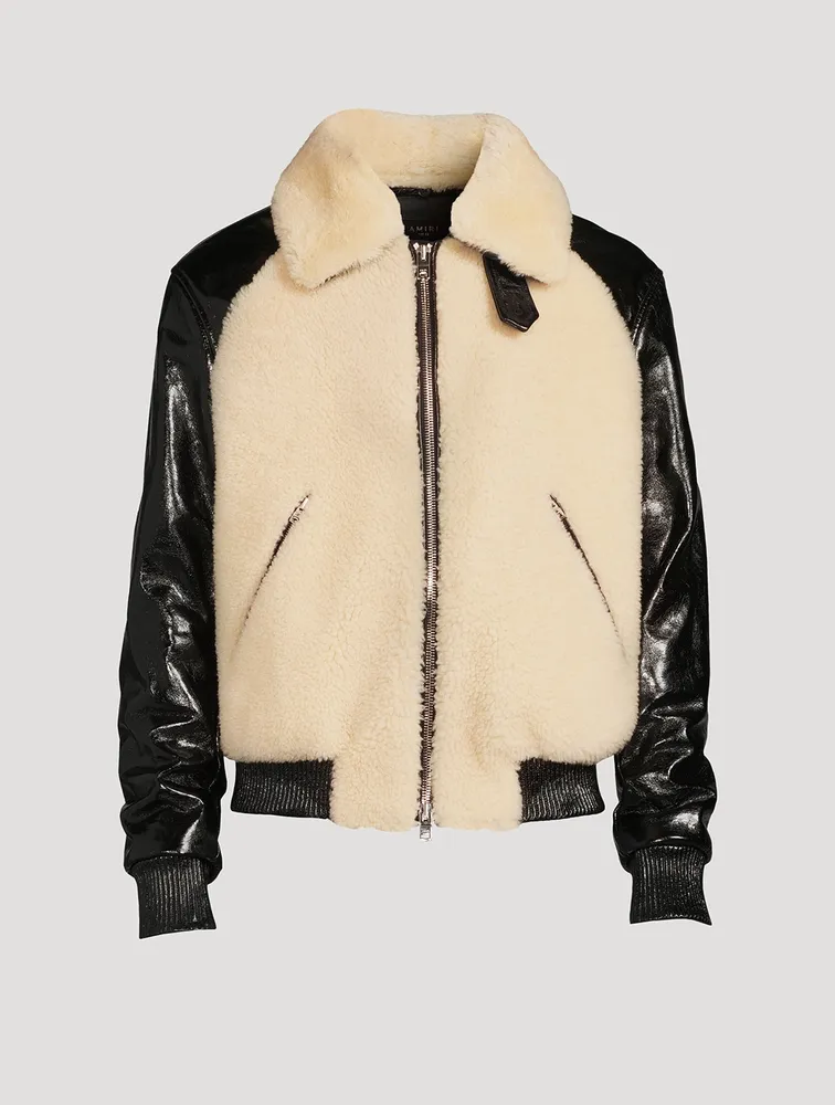 Shearling Leather Aviator Jacket