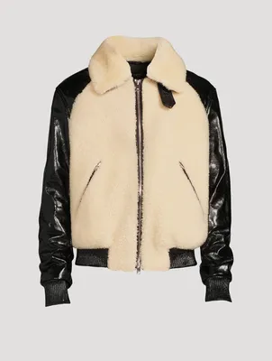 Shearling Leather Aviator Jacket