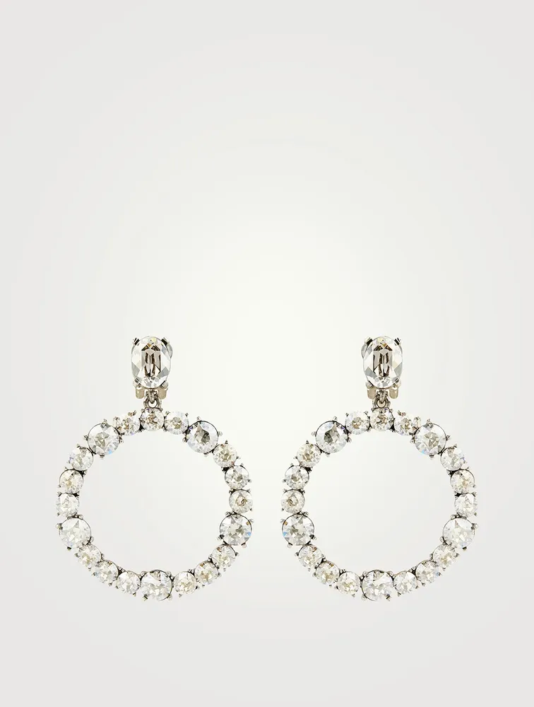 Hoop Clip-On Earrings With Crystals