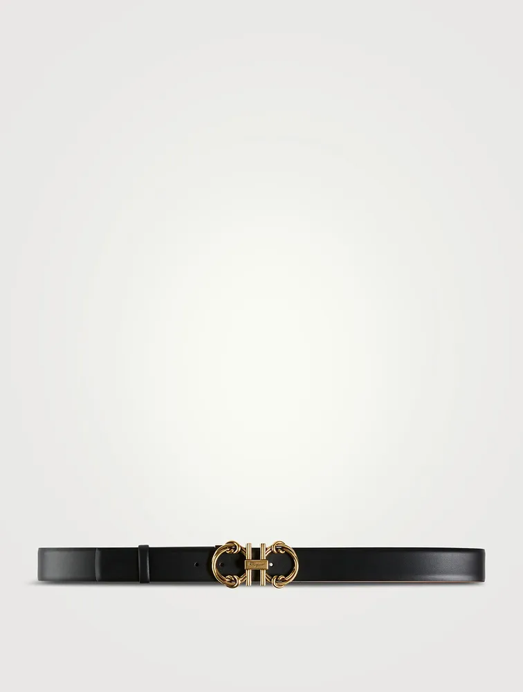 Adjustable Gancini Knot Leather Belt