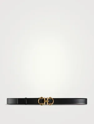 Adjustable Gancini Knot Leather Belt
