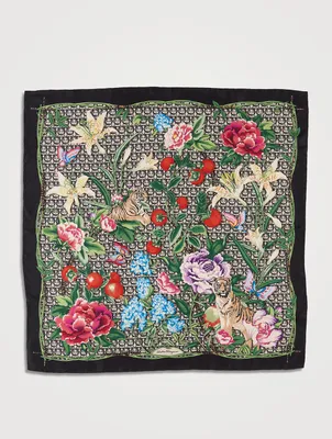 Silk Square Scarf In Ramage Print
