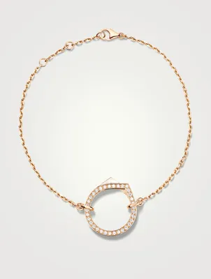 Antifer 18K Rose Gold Chain Bracelet With Diamonds