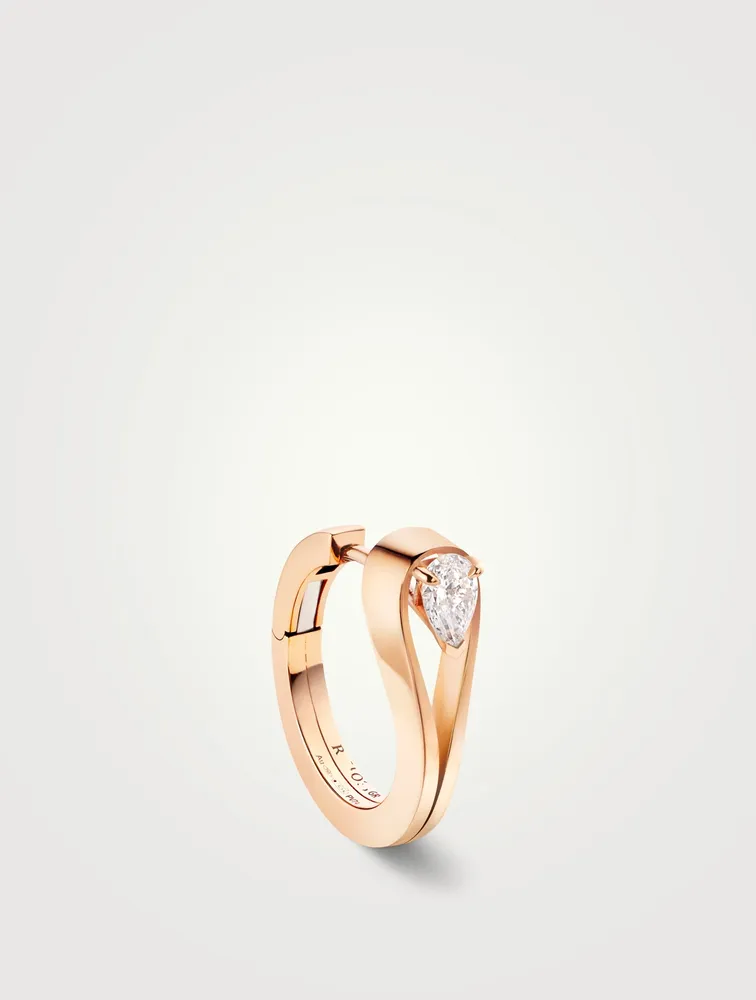 Serti Inverse 18K Rose Gold Earring With Diamond