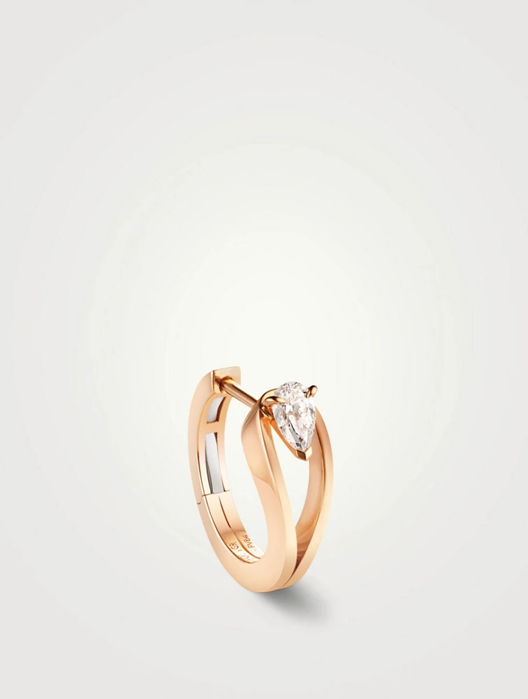 Serti Inverse 18K Rose Gold Earring With Diamond