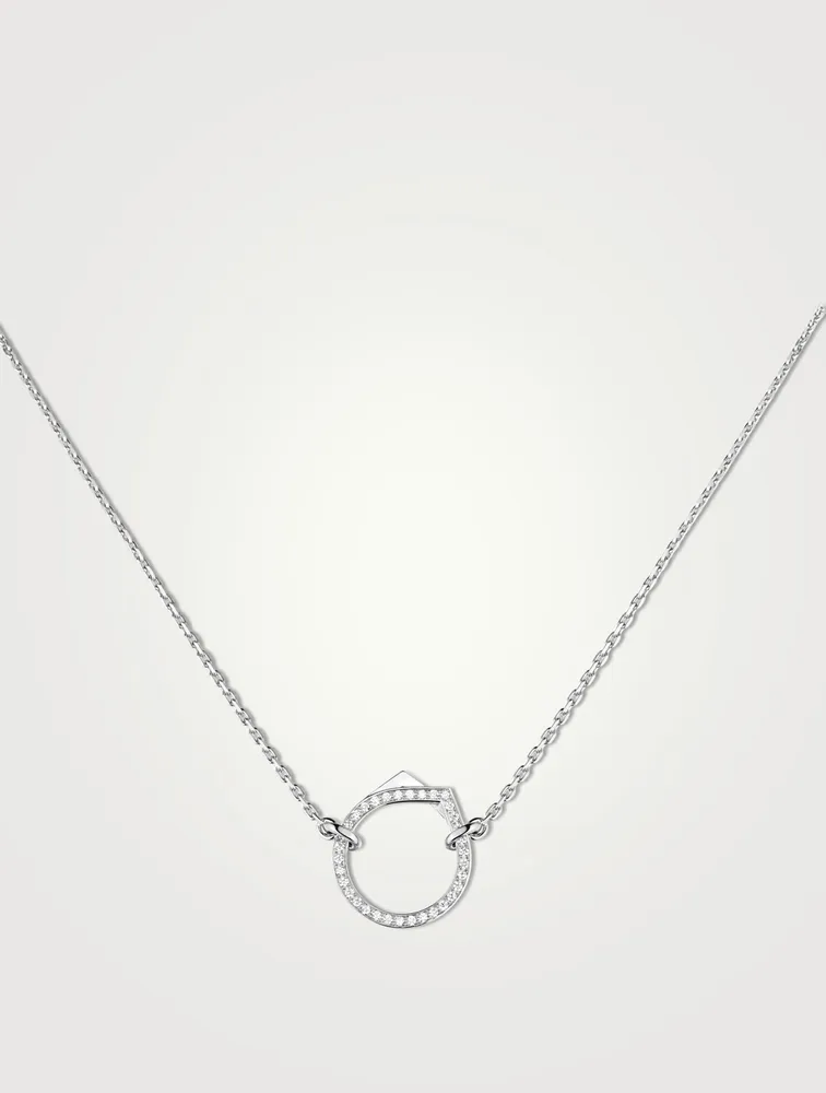 Antifer 18K White Gold Pendant Necklace With Diamonds