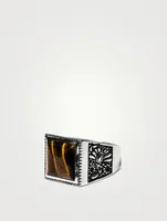 Sterling Silver Buick Ring With Tiger Eye