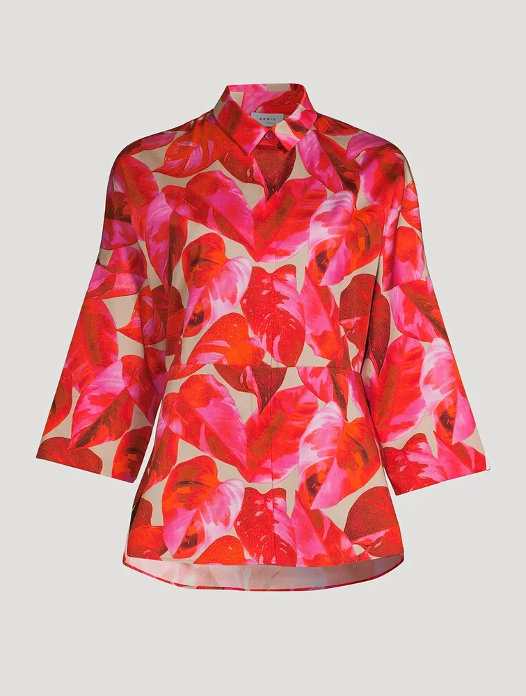 Cotton Shirt Tropical Print