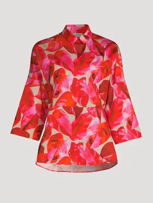 Cotton Shirt Tropical Print