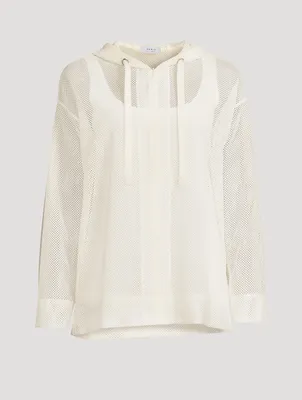 Techno Mesh Zip-Front Hoodie