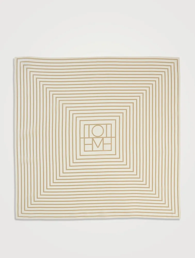 Silk Centered Monogram Scarf