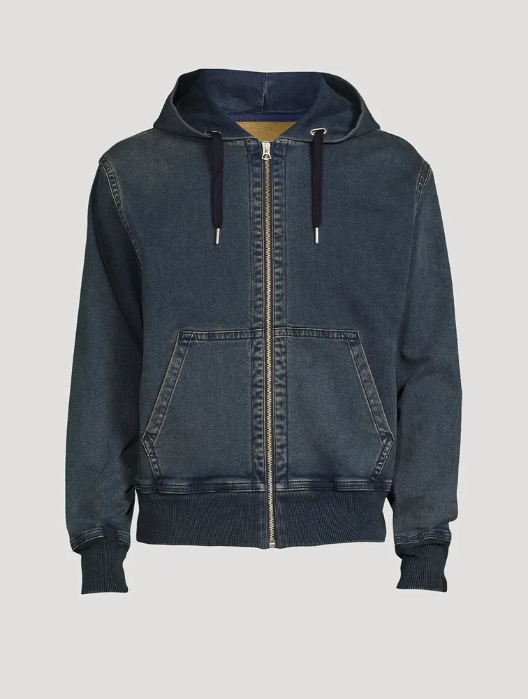 Damon Zip Loopback Denim Hoodie