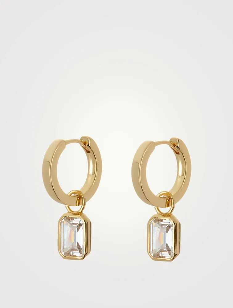 Brigitte Bezel Huggie Hoop Earrings