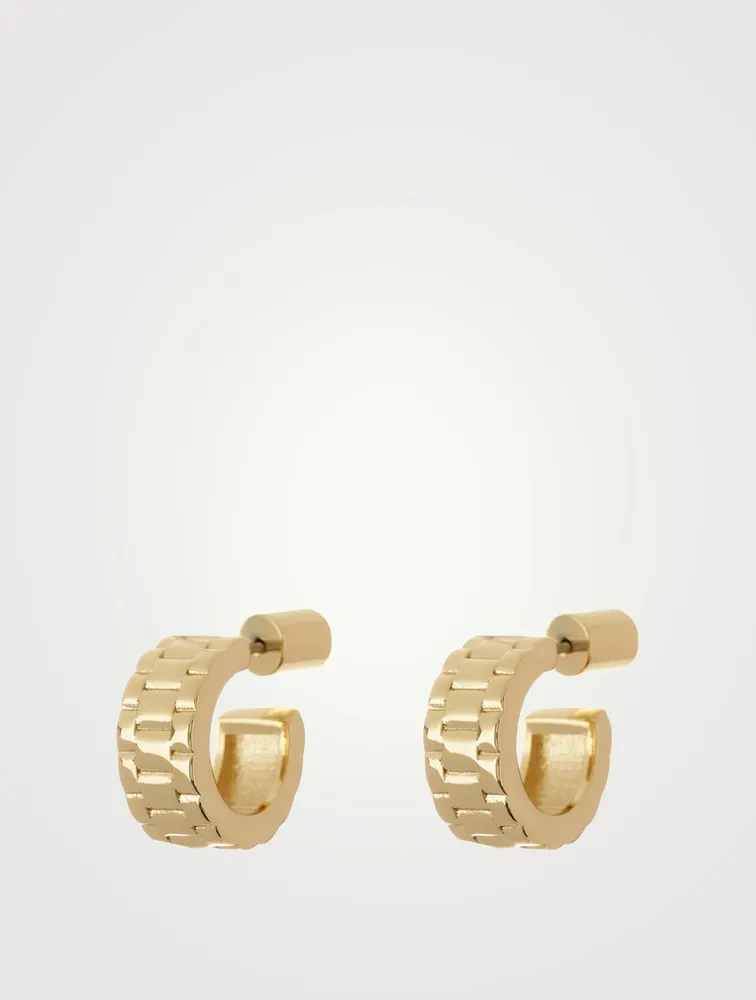 Mini Timepiece Hoop Earrings