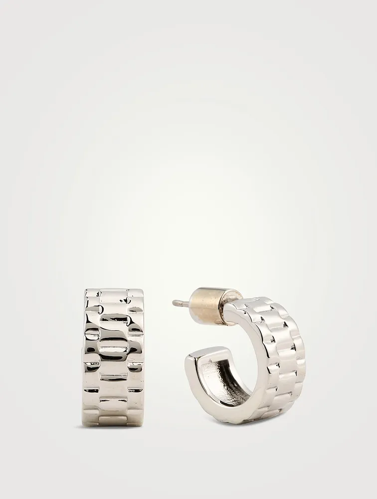 Mini Timepiece Hoop Earrings