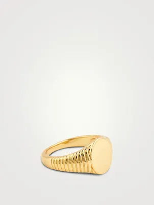 Ridged Signet Ring