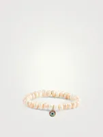 Beaded Bracelet With 14K Gold Evil Eye Charm
