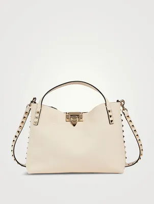 Small Rockstud Leather Tote Bag