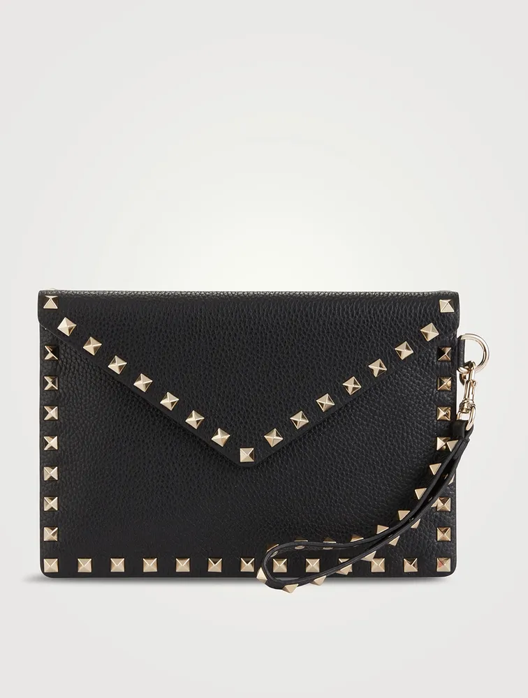 Medium Rockstud Leather Envelope Pouch