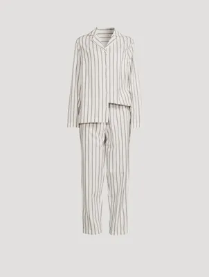 Classic Organic Cotton Pajama Set Stripe Print