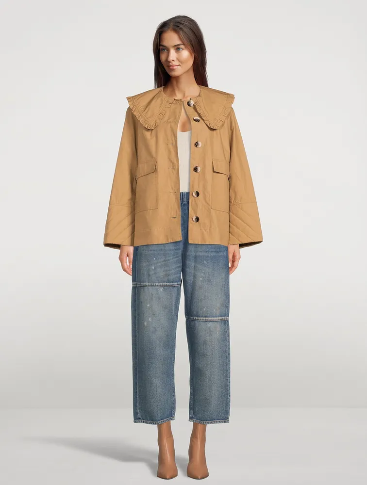 Canvas Frill Collar Jacket