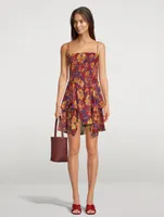 Anka Smocked Printed Mini Dress