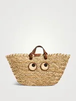 Large Paper Eyes Basket Tote Bag