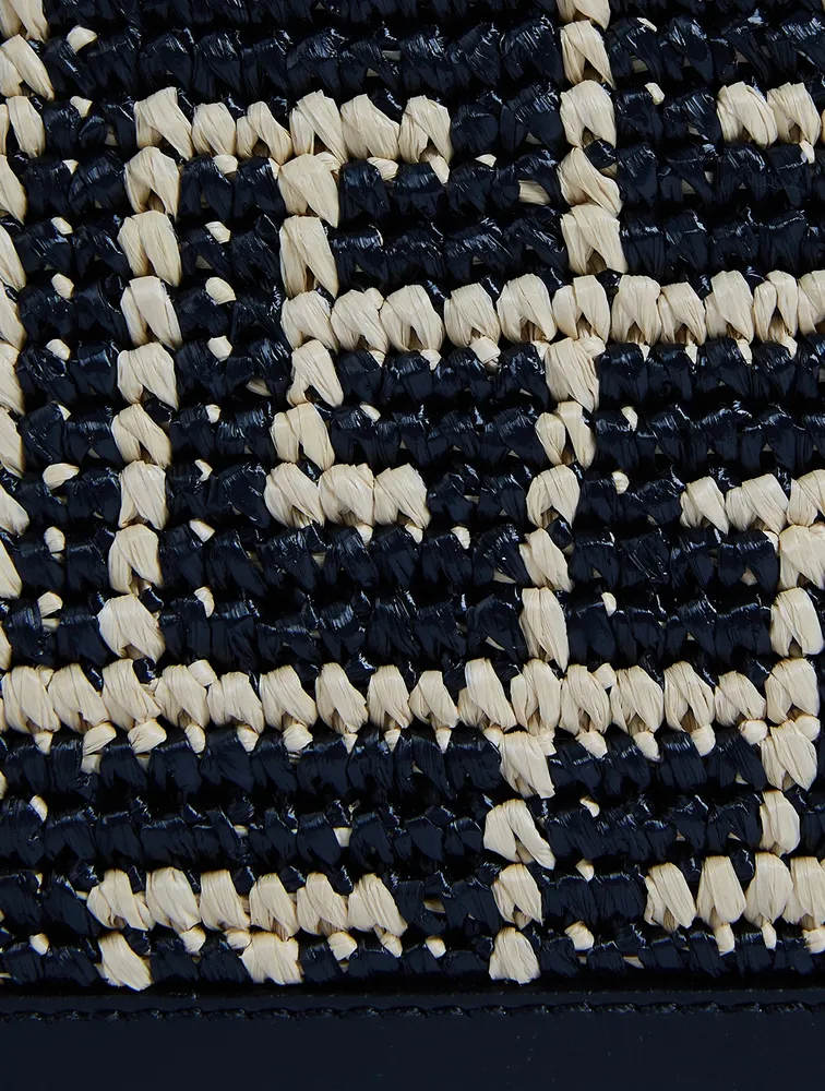 B-Buzz 23 Monogram Raffia Top Handle Bag