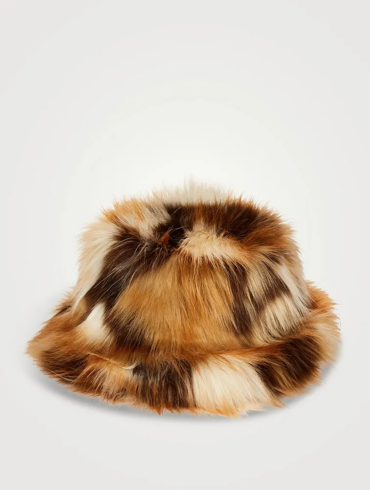Faux Fox Fur Bucket Hat