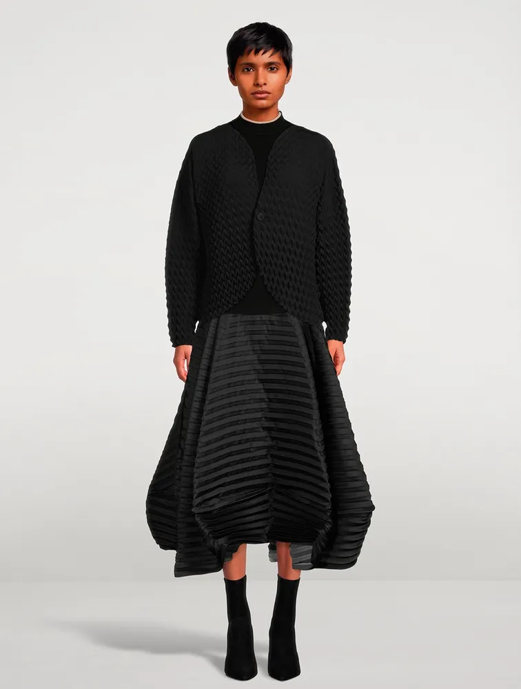 Shell Pleats Midi Skirt