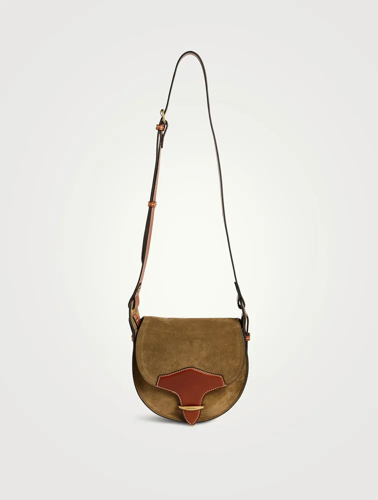 Botsy Suede Crossbody Saddle Bag