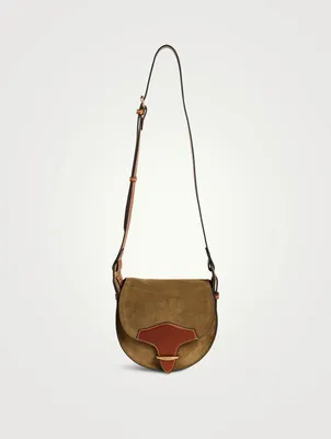 Botsy Suede Crossbody Saddle Bag