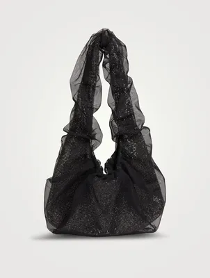 Crystal Mesh And Tulle Shoulder Bag