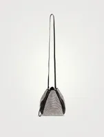 Crystal Mesh Leather Pouch