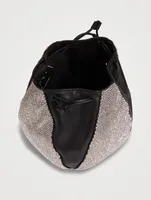 Crystal Mesh Leather Pouch