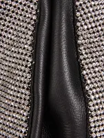 Crystal Mesh Leather Pouch