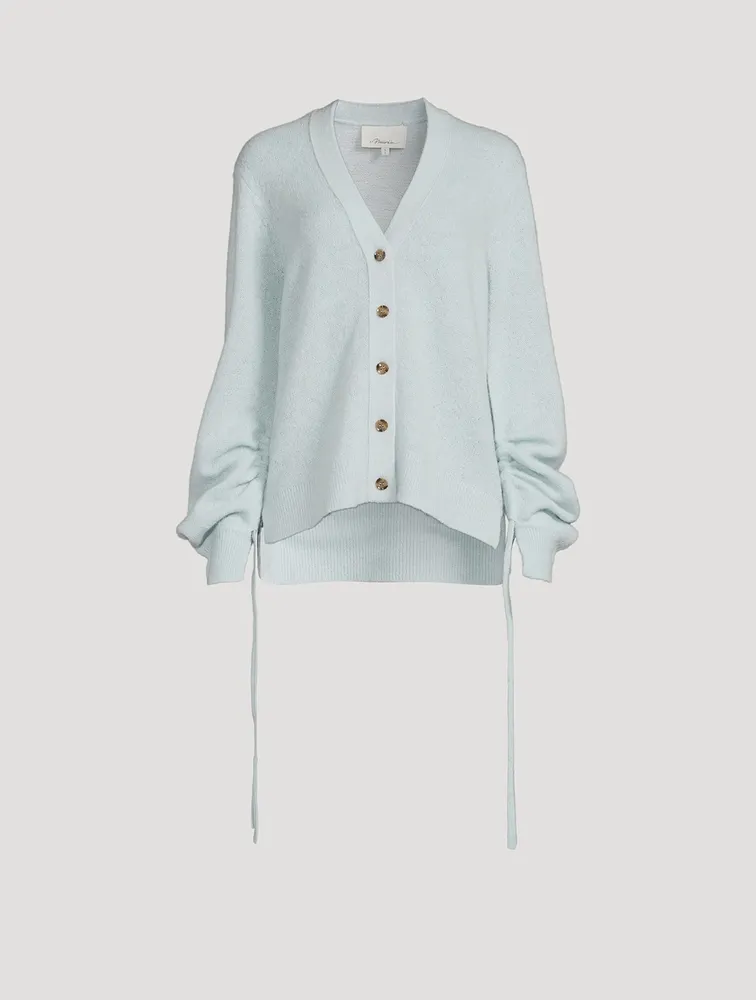 Lofty Shirred-Sleeve Cardigan