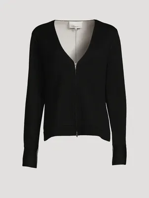 Double-Face Merino Wool Cardigan