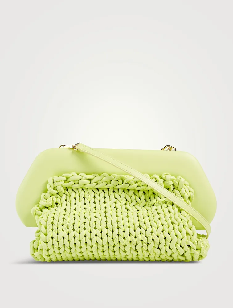 Large Bios Knitted Eco Leather Clutch Bag