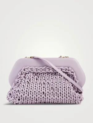 Large Bios Knitted Eco Leather Clutch Bag