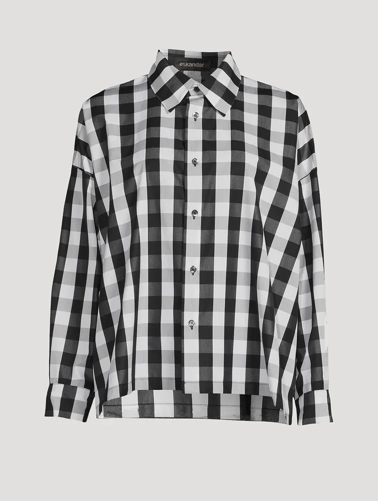 Gingham Cotton Poplin A-Line Shirt