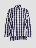 Gingham Cotton Poplin Wide Shirt