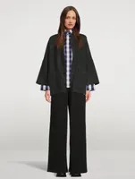 Gingham Cotton Poplin Wide Shirt