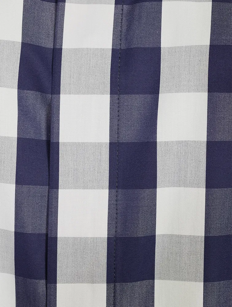 Gingham Cotton Poplin Wide Shirt