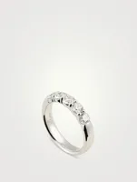 18K White Gold Signature Stone Band With Diamonds
